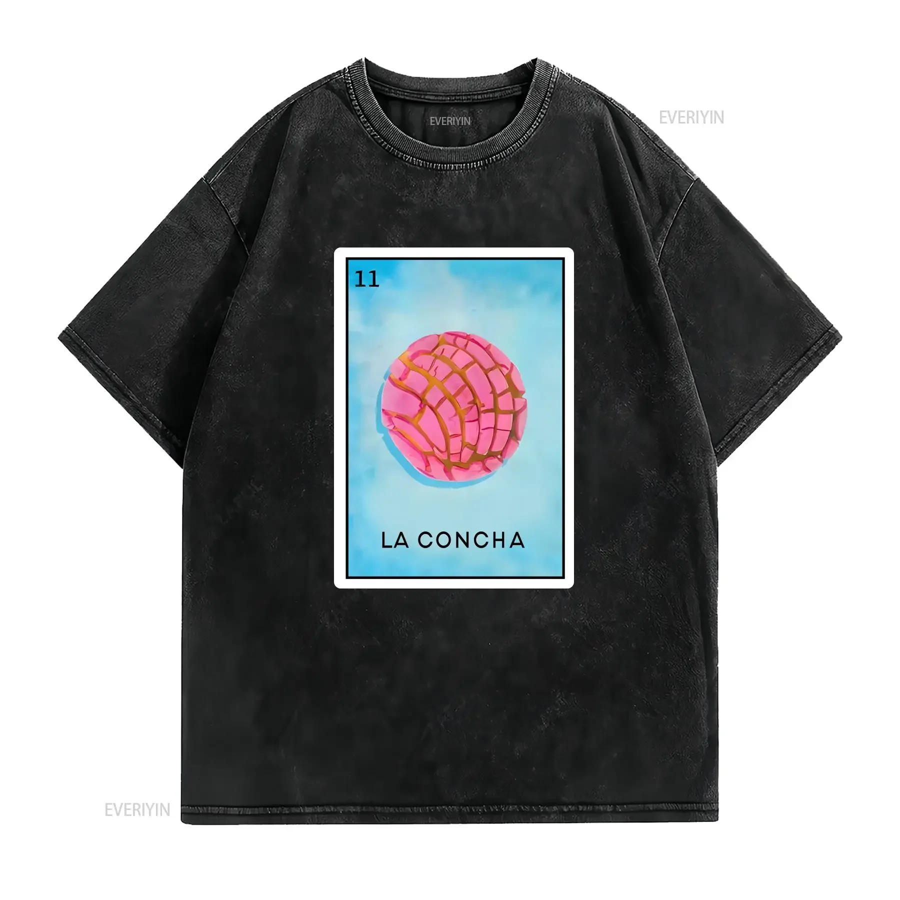 تي شيرت Loteria Concha Pan Dulce المكسيكي للأم لاتينا عتيق مغسول أوم ناعم ممتد أنيق متعدد الاستخدامات