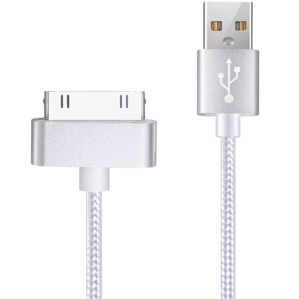 USB Cable for Phone 3o Pin Nylon Braid Charger  Cable for Phone 4 4s 3G 3GS 2G Pad 1/2/3 Pod Touch Pod