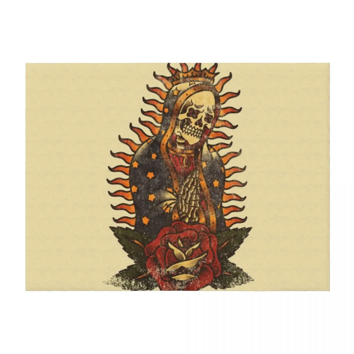 

Salty-Dog American Traditional Santa Muerte Throw Blanket Large Weighted Decorative Beds Beautifuls Blankets