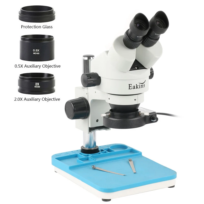 Microscópio Estéreo Binocular com Zoom Contínuo 35x-90x Oculares Wf10x 20 mm 56 Luz Led para Reparo Móvel Ferramenta de Solda Pcb