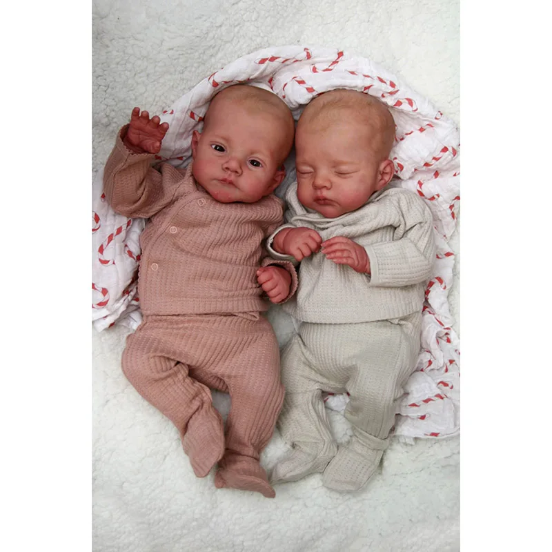 18-Zoll-Reborn-Babypuppe Zwillinge Irys und Lily Handgemachte lebensechte Kunstpuppe Handbemalte Haut mit sichtbaren Adern Mu Ettas Bebe Reborn