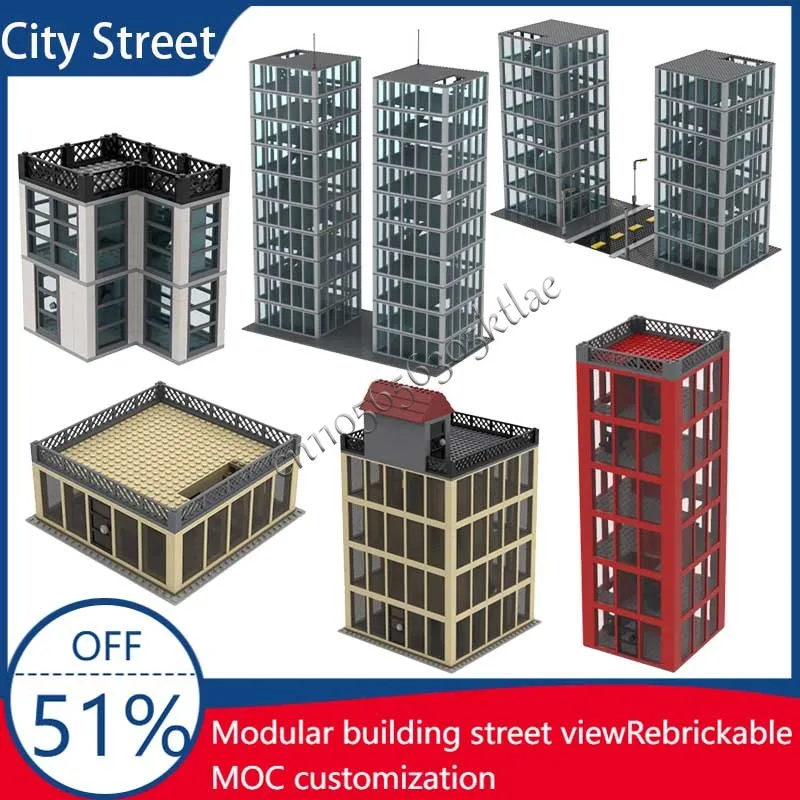 

MOC Economic Building Model Technology Bricks City Street View Model Building Blocks Assembly Holiday Construstion Gifts Set Toy