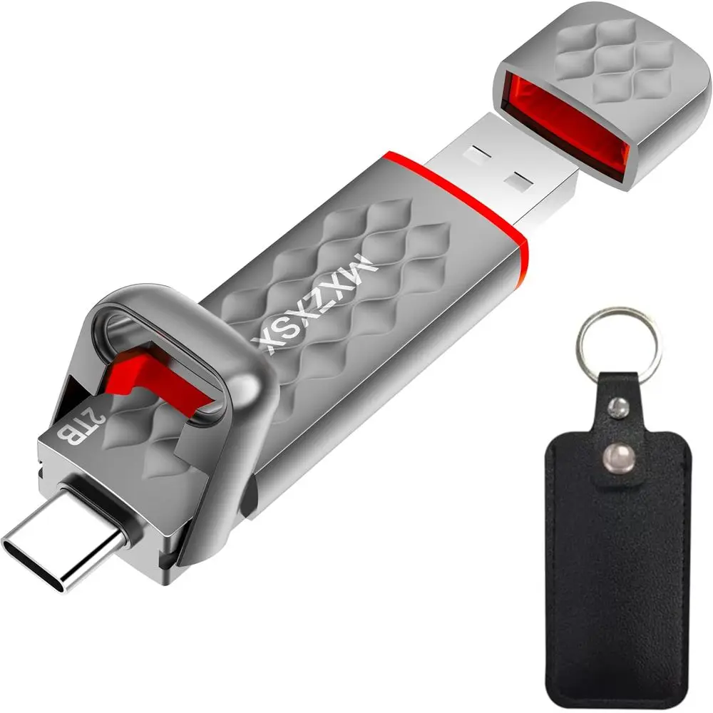 High-Speed 550MB/s 512GB External SSD Thumb Drive with USB 3.2 & Type-C, Compatible with PC, Mac, Android, PS4/PS5, iPad, and Sm