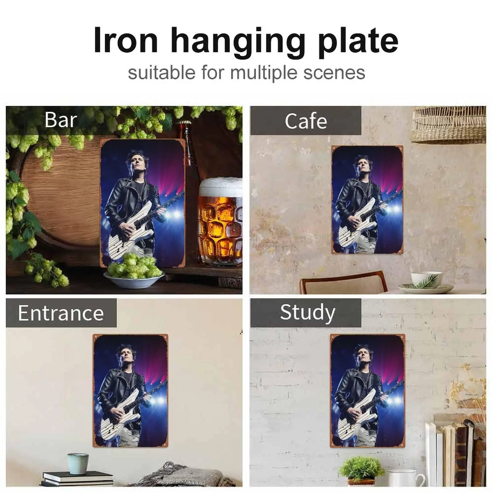 Synyster Gates Guitarist Metal Tin Sign Wall Decor Funny Vintage Tin Sign Wall Plaque Poster for Cafe Bar Restaurant Supermarket