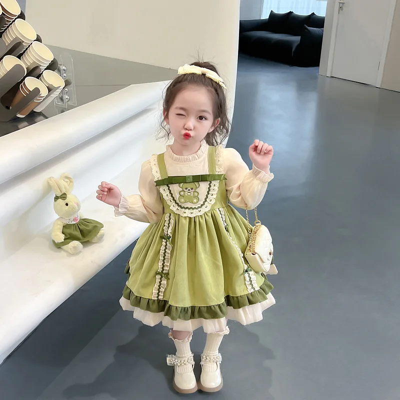 

Autumn Lolita Dress for Girls Baby Wedding Dress Girl Princess Party Vestidos Long Sleeve Costume for Girls Evening Dresses