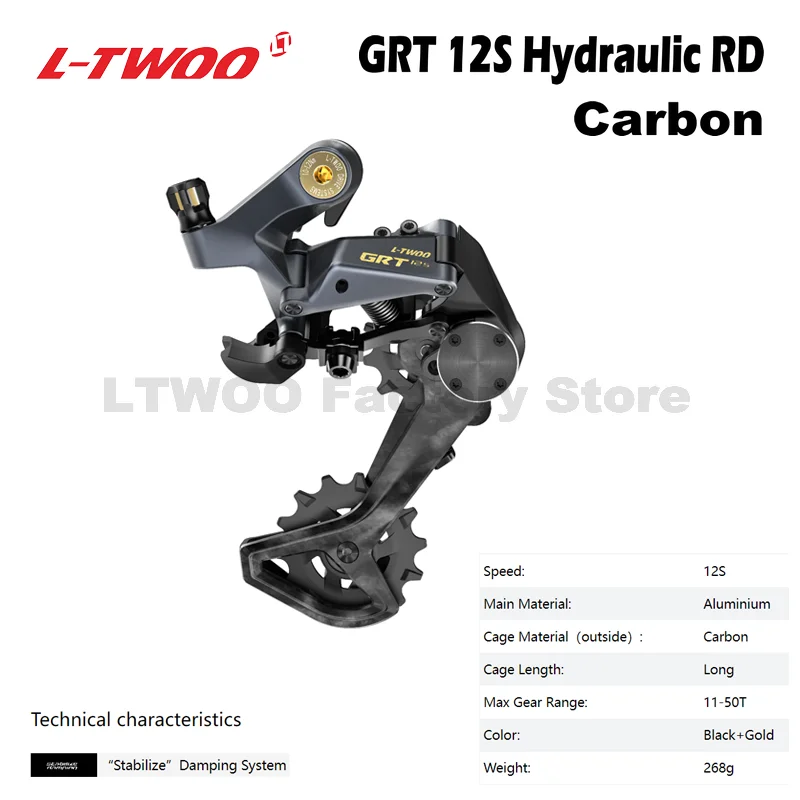LTWOO GRT 1X12 سرعة هيدروليكية 12s الحصى الدراجة GRT ألياف الكربون الخلفية Derailleur GRT 1x12S سبيكة خلفية Derailleur 2024 GRT RD #2