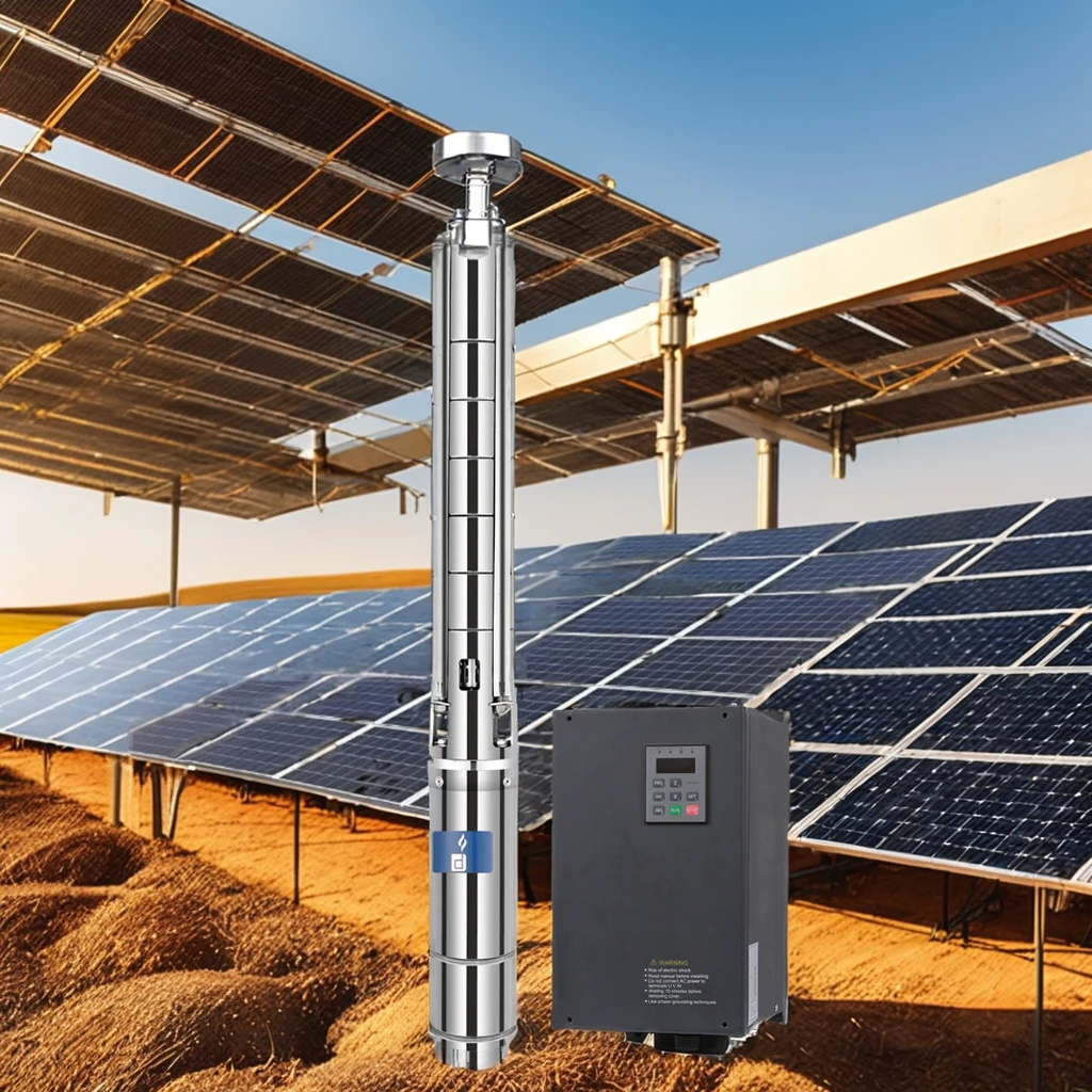 مضخة تيار مستمر كهربائية عالية الجهد متعددة المراحل للري الزراعة الصلب 0.5HP مضخة الآبار العميقة الغاطسة بالطاقة الشمسية م #3