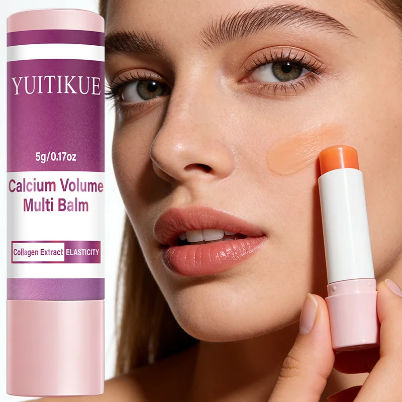 YUITIKUE Calcium Volume Multi Balm 5g Collagen Extract Elasticity Multi-Purpose Skin Care Stick for Enhanced Skin Health
