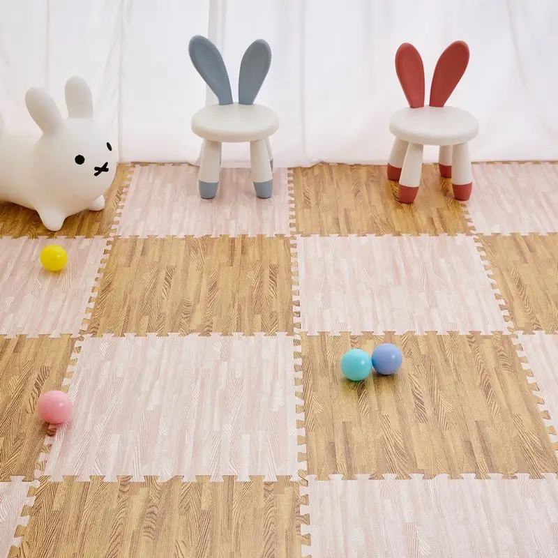 High Grade Wood Grain Foam Floor Mat Is Soft and Durable, Suitable for Baby Game Area Bedroom Splicing Floor Mat 30/60cm