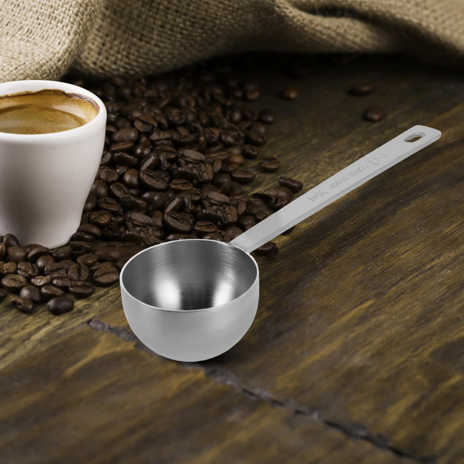 Cuchara medidora de café de acero inoxidable, cuchara de sopa de 30ml para hornear proteínas en polvo, condimentos, cucharada de café, 2 uds.