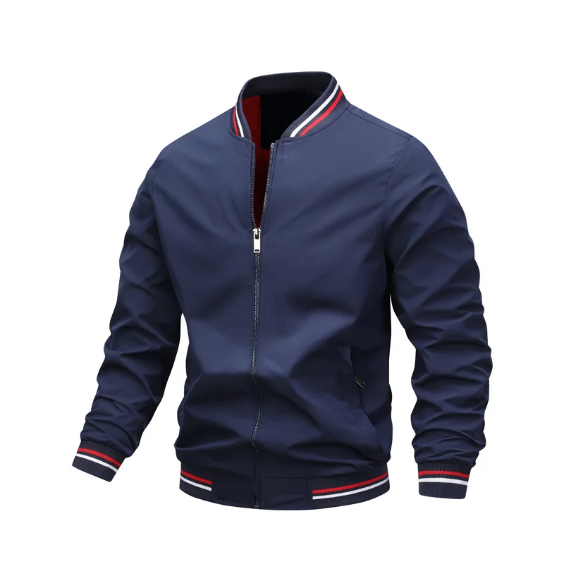 

Men Coats & Jackets Spring Autumn New Casual Jacket Fashion Men's Windproof Outdoor Stand Collar Zipper Top Men's Long Sleeves