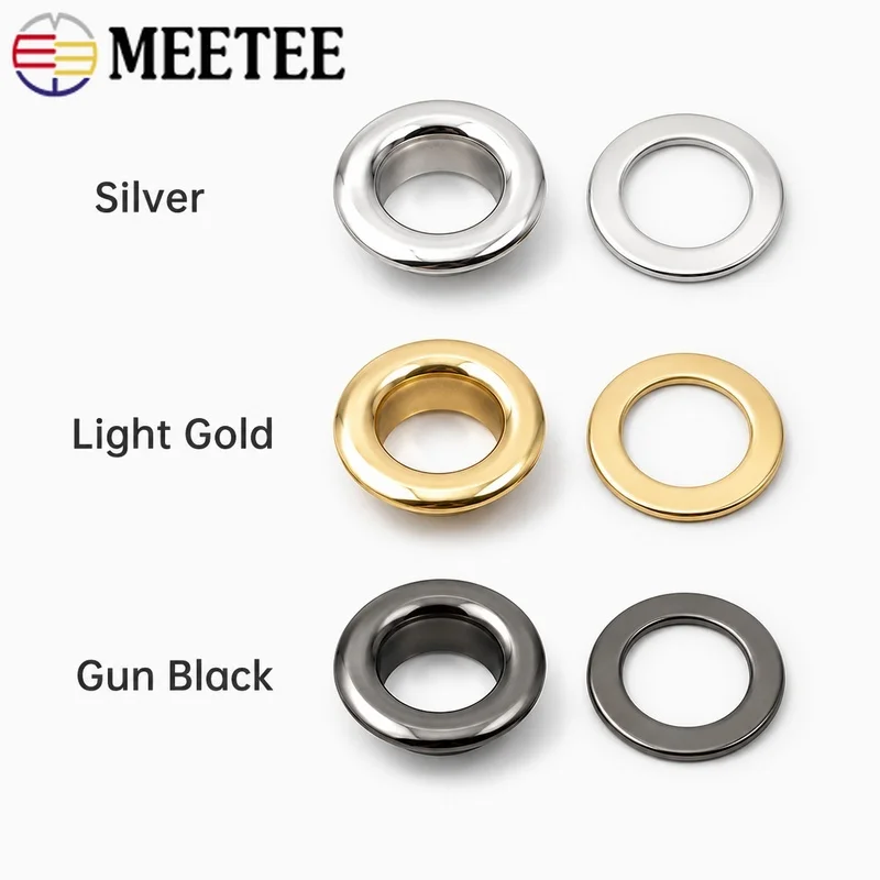 100Sets Meetee 4/5/8/10/12mm Metal Eyelets with Installer Die Punch Tool Set for Clothing Belt Leather Craft Grommet Repair Kit view 4