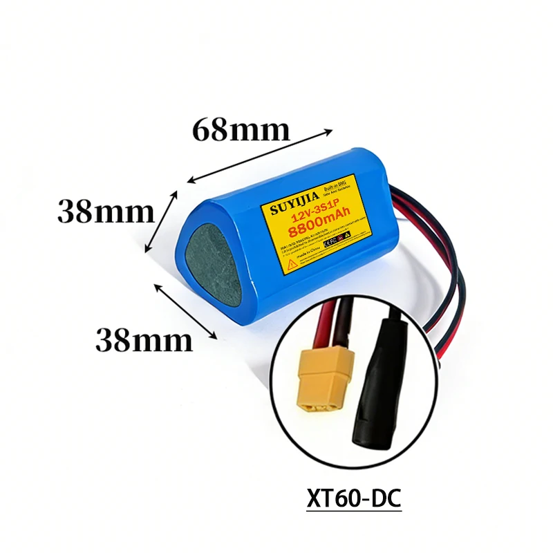 12V 8800mAh 3S1P nieuwe 18650 oplaadbare lithiumbatterij met ingebouwde BMS geschikt voor elektrisch gereedschap en elektrisch speelgoed