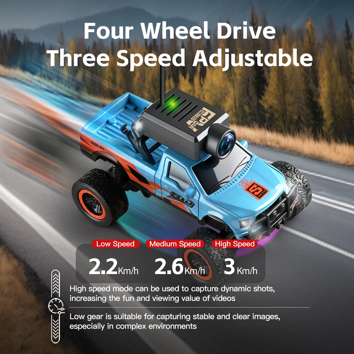 Wltoys 6407 6407-C 1:64 Auto RC FPV Mini con Telecamera Monitor Controllo WiFi App Alta Velocità Drift Racing Veicolo Giocattolo da Scrivania Regalo