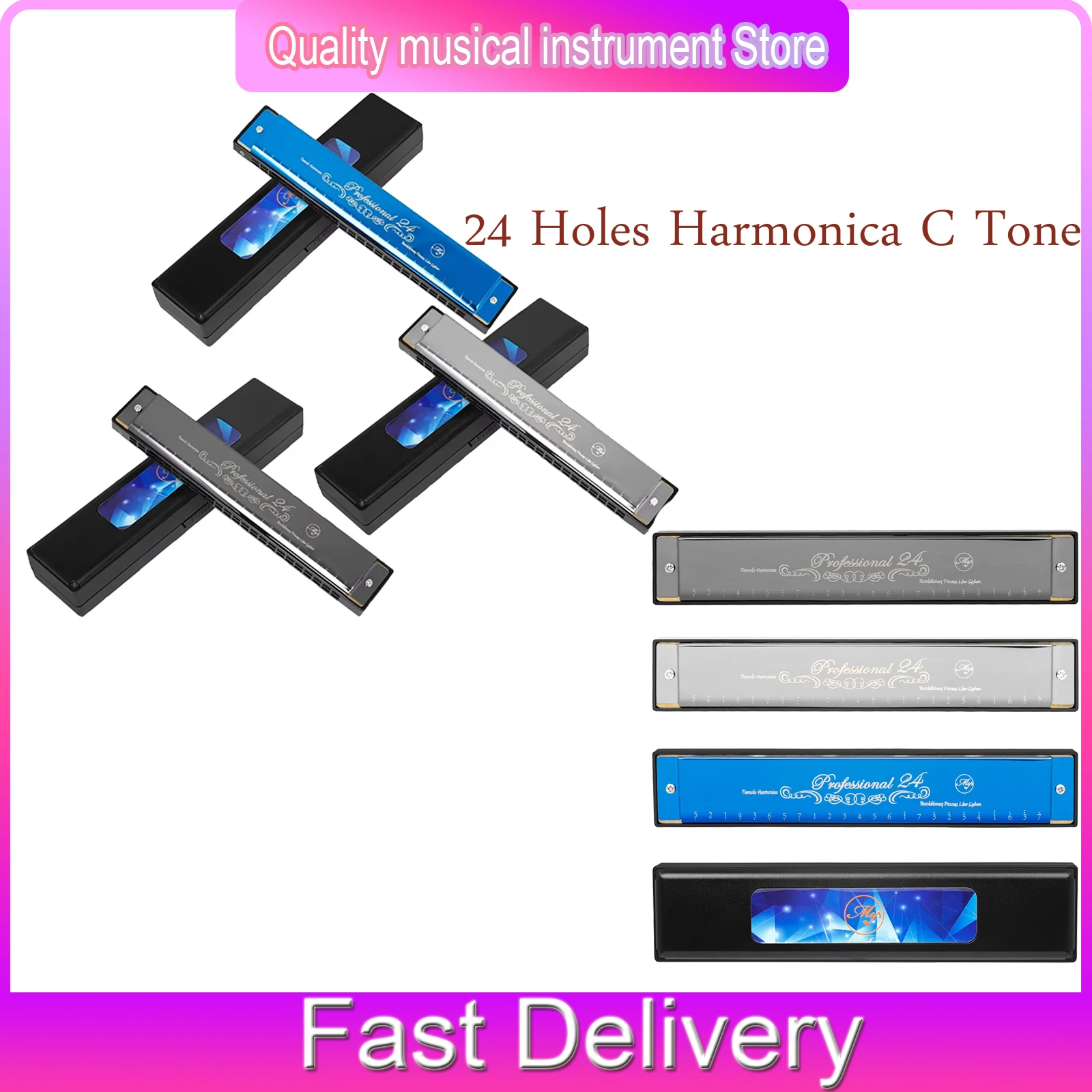 24 Holes Harmonica …