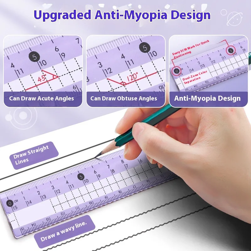 7 pz/set righelli matematici set bussola professionale multifunzione righello strumenti di disegno materiale scolastico studenti di cancelleria