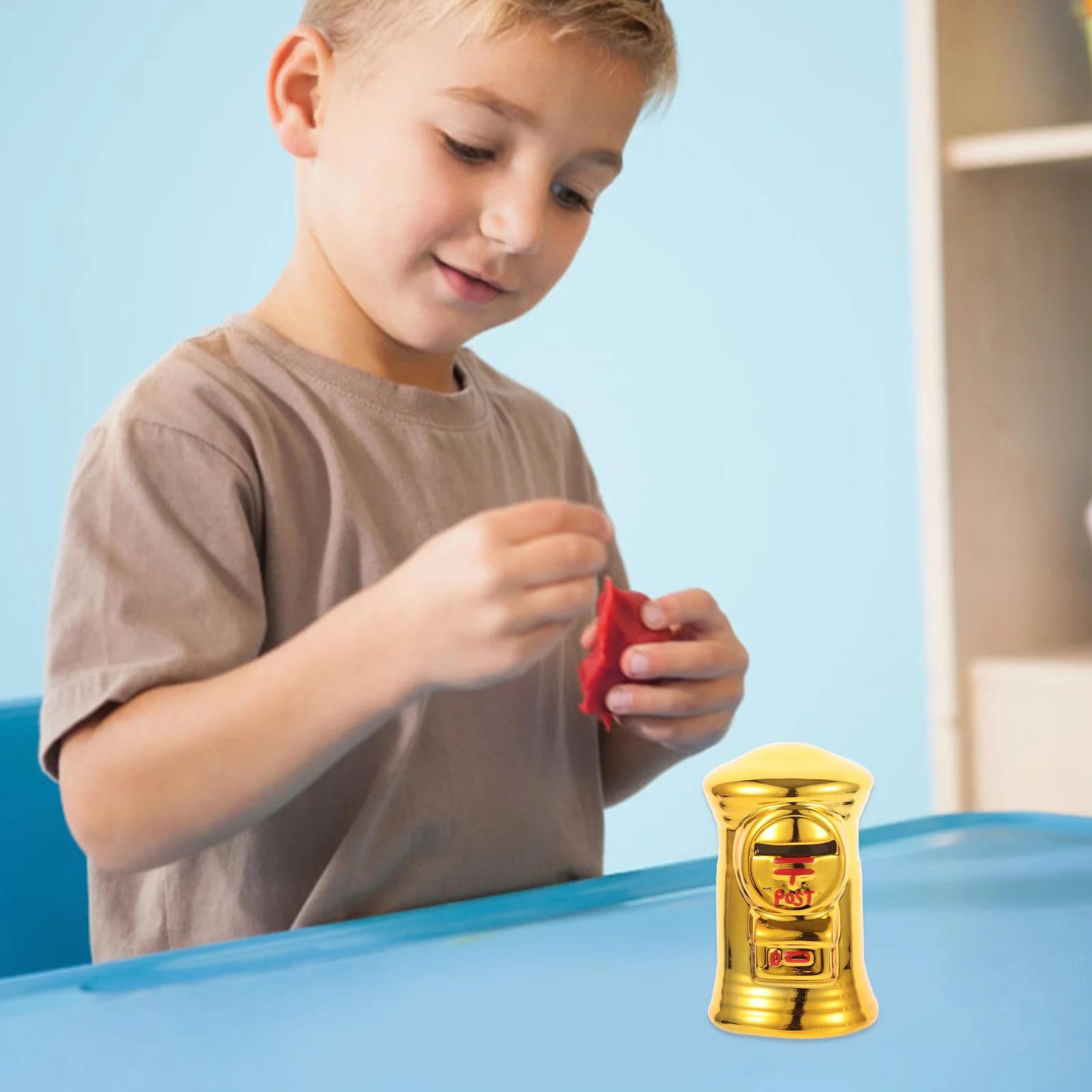 Home Decor New Year Mailbox Organisation Deposit Bottles Container Golden Desktop