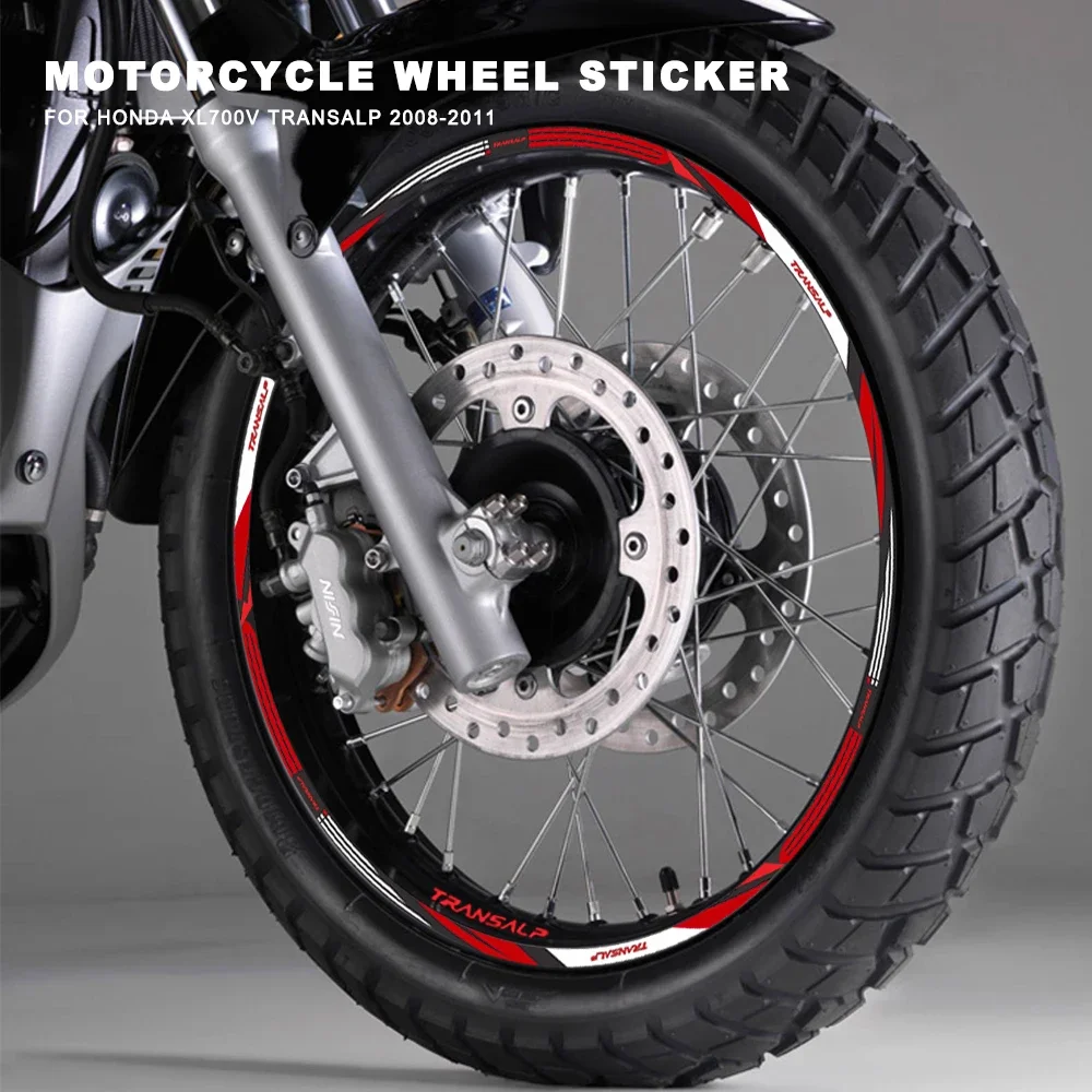 

Motorcycle Wheel Sticker Waterproof Hub Decal Rim Stripe Tape 17 Inches For Honda Transalp XL700V 700 2008 2009 2010 2011