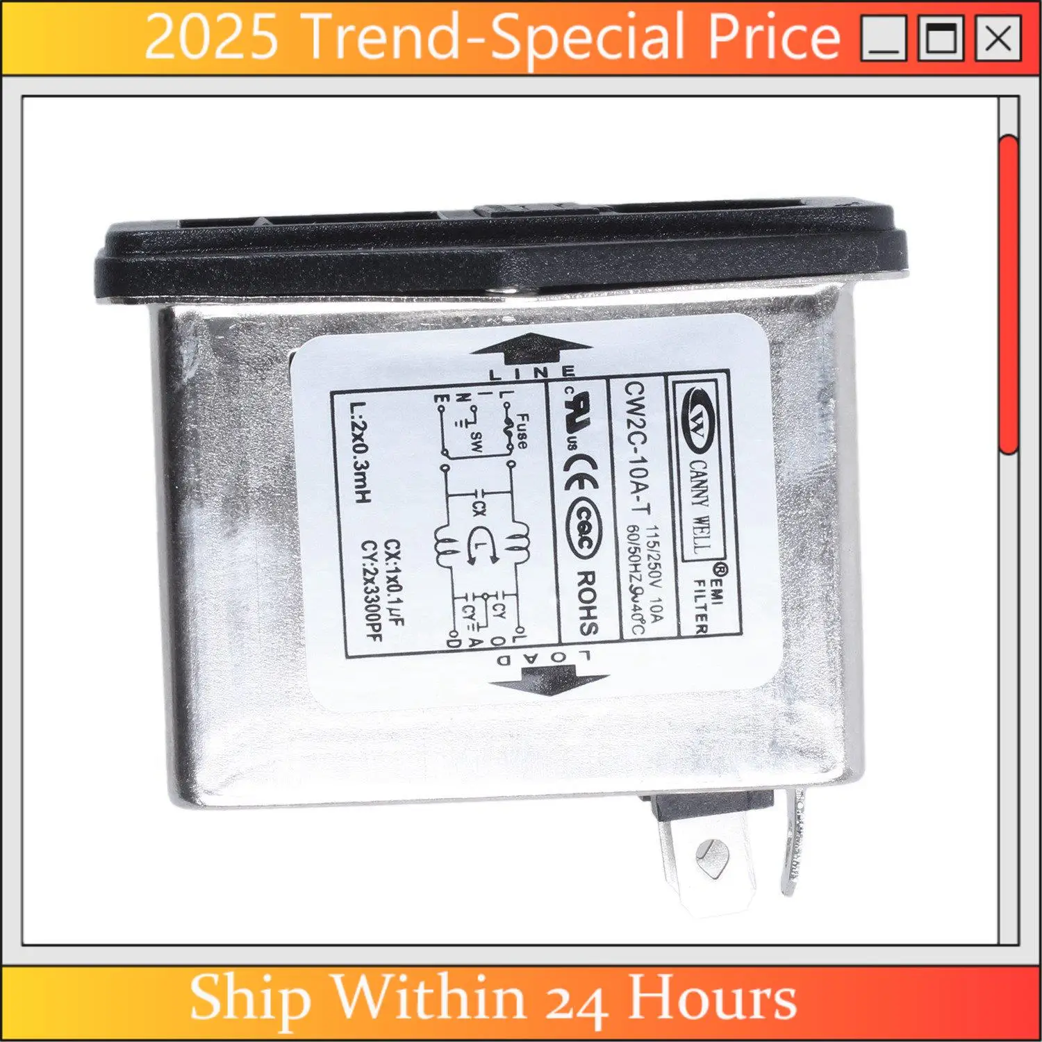 

CHYY Top 10 Pcs Movable 7Mm Inner Diameter Black Ferrite Core Ring Cable Clip & 1X Solder Lug Terminals IEC 320 C14 EMI Filter