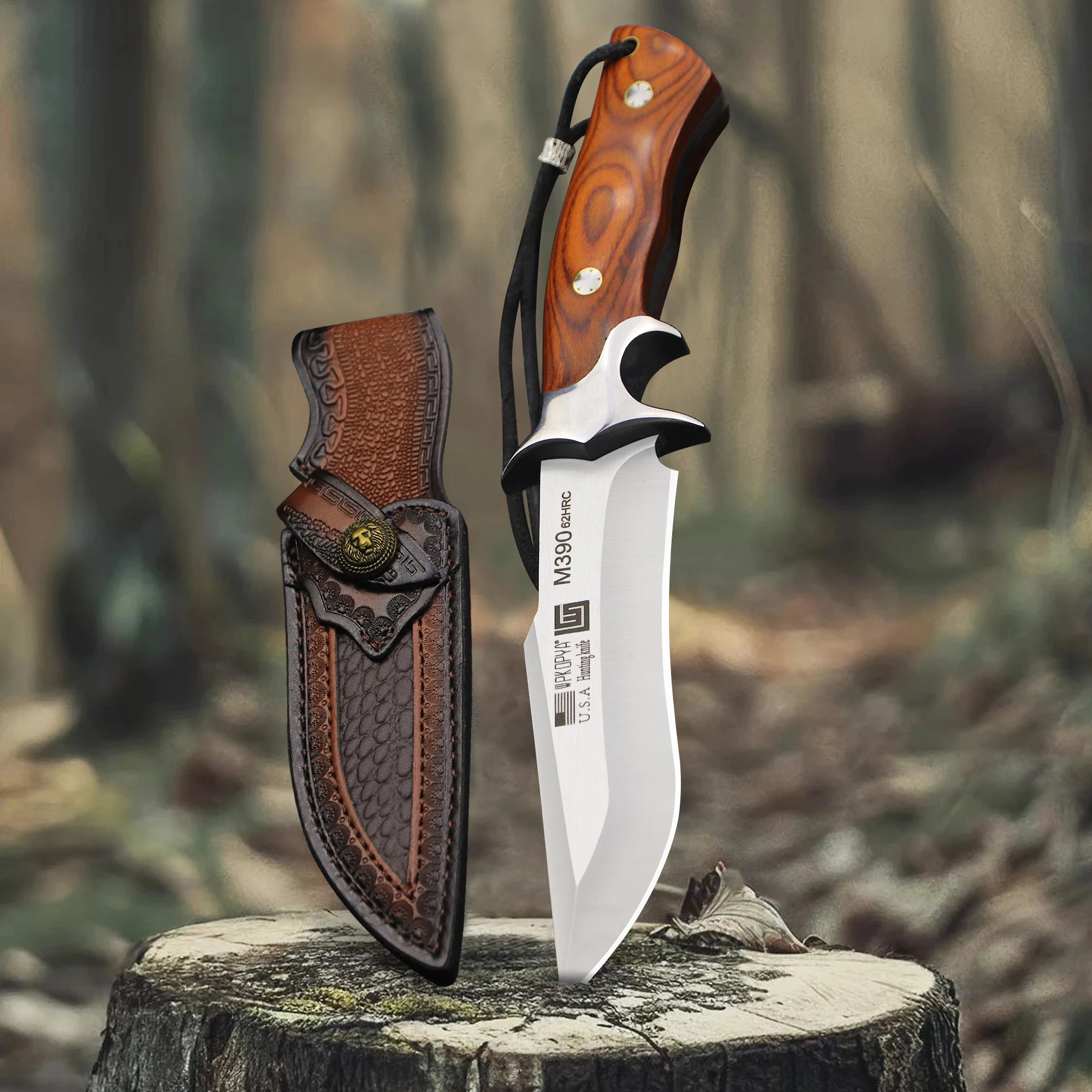 

WPKOPYA440C Fixed Blade Hunting Knife + Sheath, Jungle camping straight knifes, Outdoor survival to, camping EDC knife