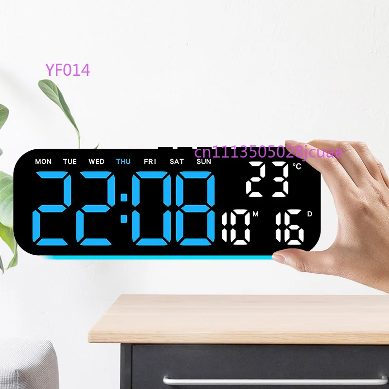 

RGB Color Changing LED Desk Clock Multifunctional Digital Alarm Clock With Temperature Humidity Display For Home Hotel Decor