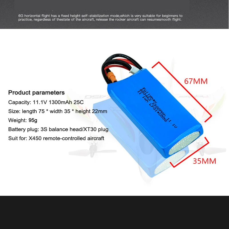 Upgrade 11.1V 1300mAh Lipo Battery For XK X450 FPV RC Airplanes Spare Parts Accessory 1100mAh 11.1V replace Batteries For X450