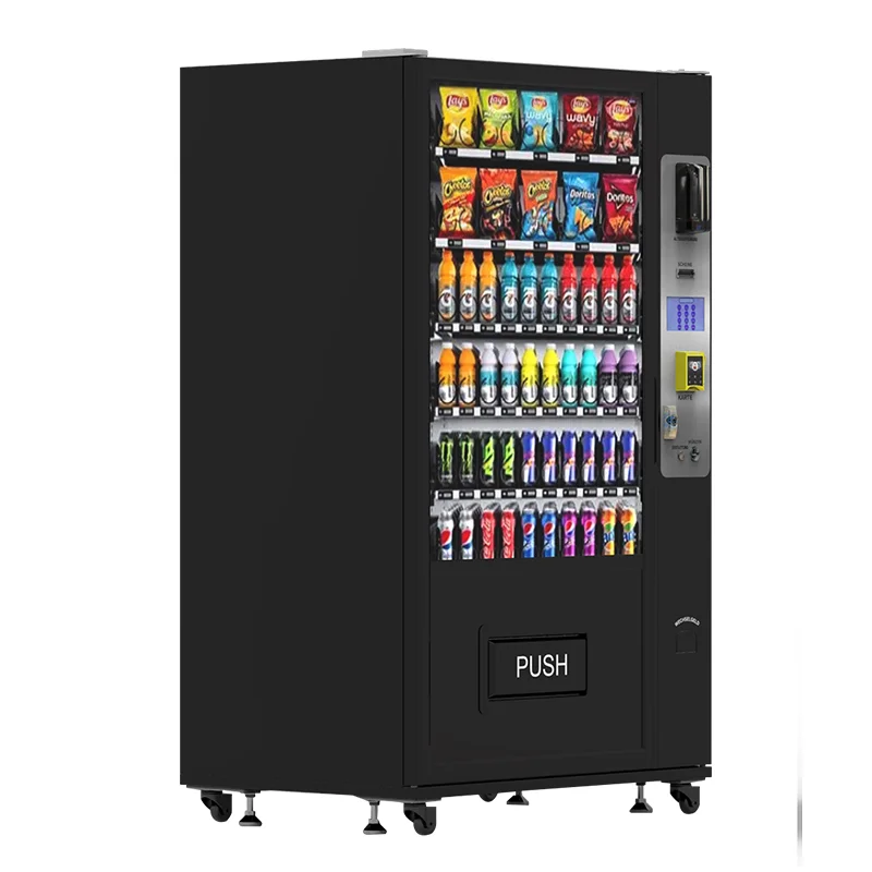 Compact Automatic Snack & Drink Vending Machine with Refrigerator, Customized Self-Service Equipment for Small Business