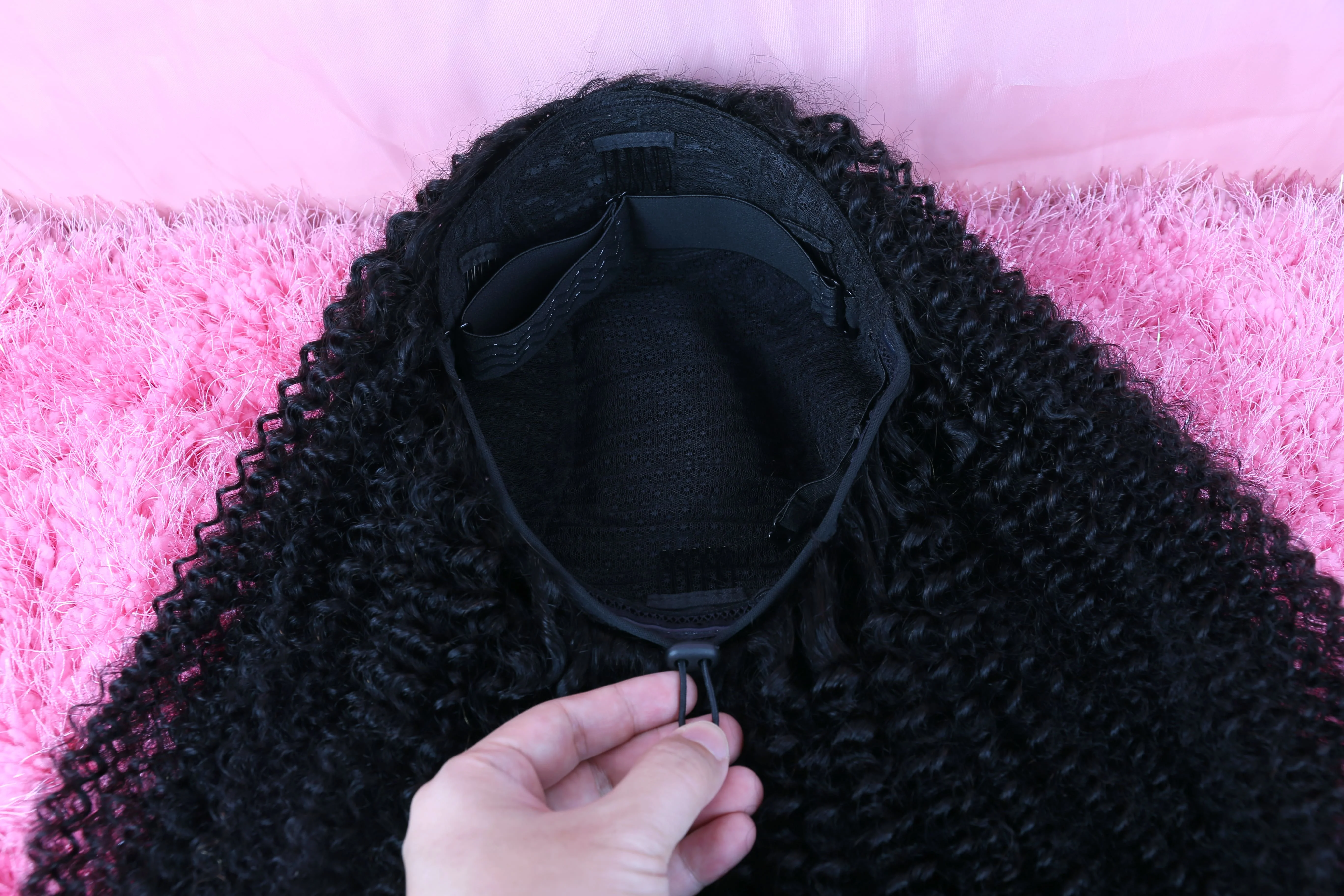 1B Afro Kinky Curly Echthaar Glueless Perücken 200 250 Dichte Vietnamesisches Echthaar Flip-Over Halbperücke mit Kordelzug – Detail 18