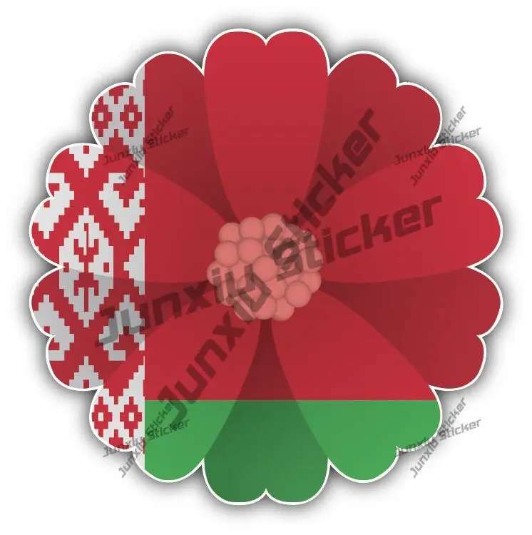 

Belarus Flag Flower Sticker for SUV Car Camping Camper Bumper Truck Yacht Custom Decals for Car Personalized Decal Accessories