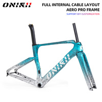 2024 ONIRII Aerodynamic Carbon Bike Frame with Integrated Handlebar Thru Axle, Front Fork, Headset, Seat Post for Road Bicycle