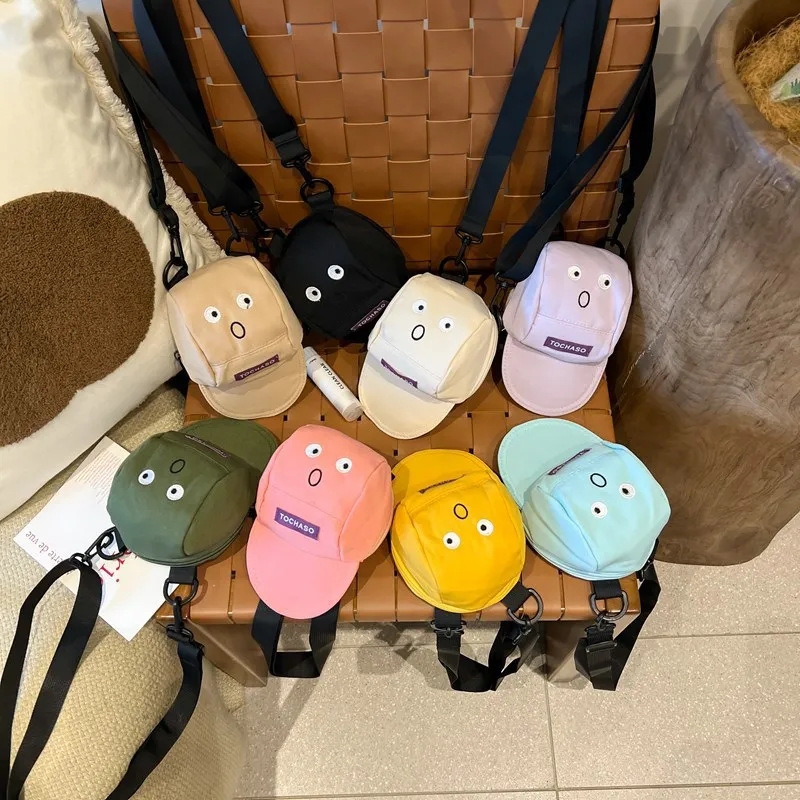 Korean Version Boys And Girls Shoulder Bag Fashion Trend Letters Hat Modelling Crossbody Bag 2025 New Coin Purse Children Bag