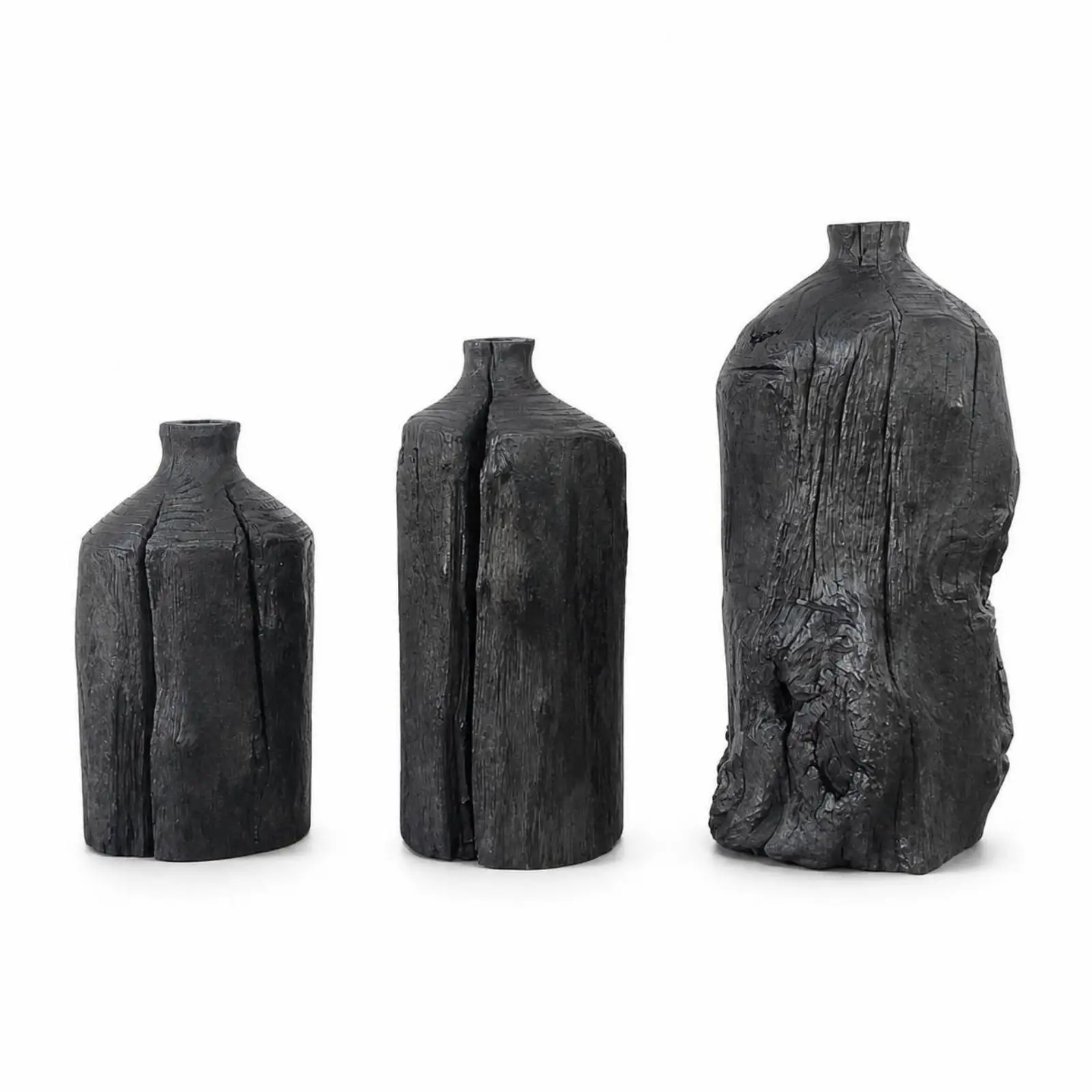 Rustic Wooden Decorative Vase Set Matte Finish Flower Vase Centerpiece for Wedding and Home Interior