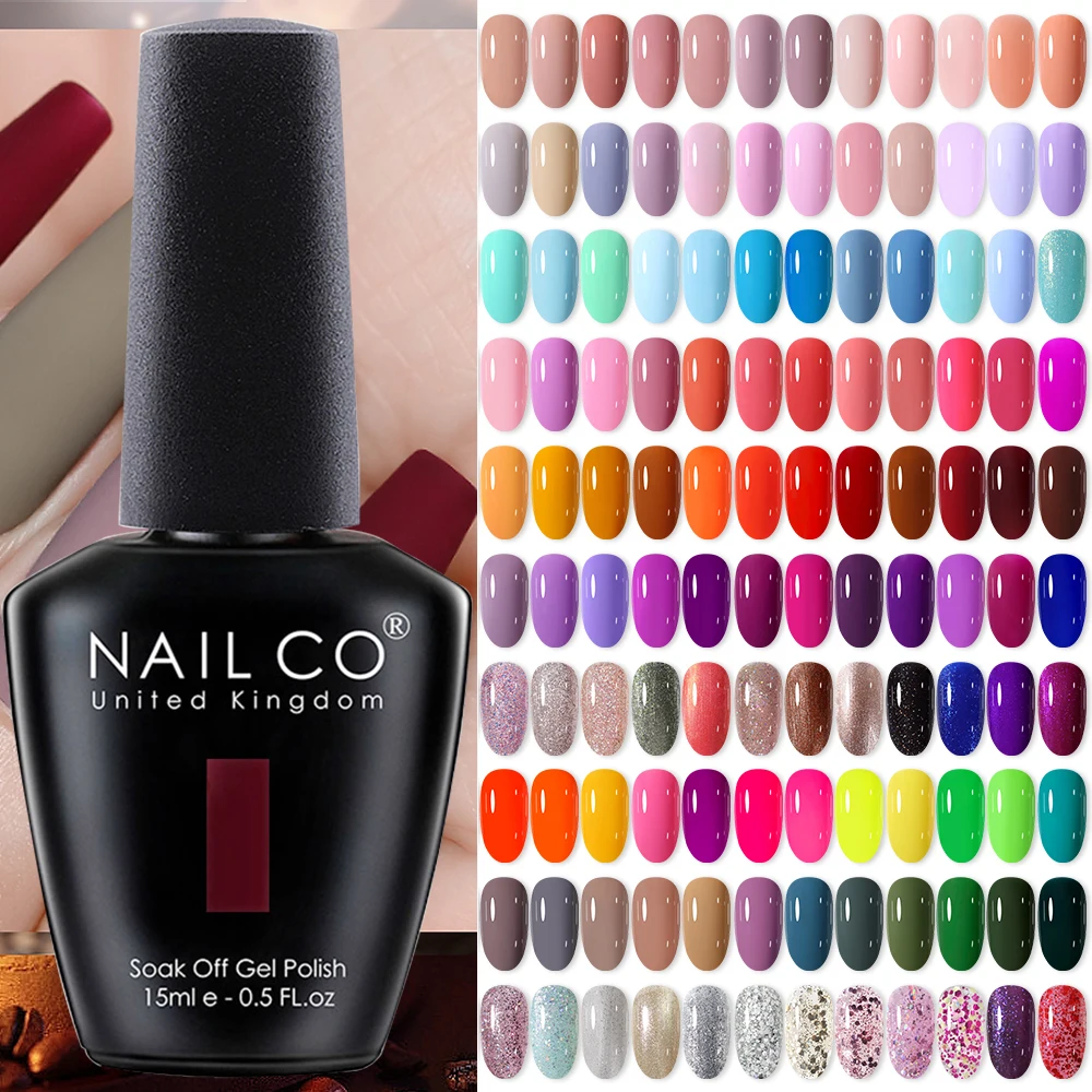 NAILCO Nails Art Hema TPO Free 15ml Gel Polish Colors Vernis Semi Permanent UV Gel Nail Polish Manicure TOP Coat Varnish Hybrid