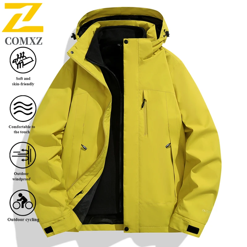 EiAO سترة الجبل نمط 3 في 1 زوجين مجموعة انفصال الصوف مقاوم للماء يندبروف معطف في الهواء الطلق للتخييم الصيد 2025 #6