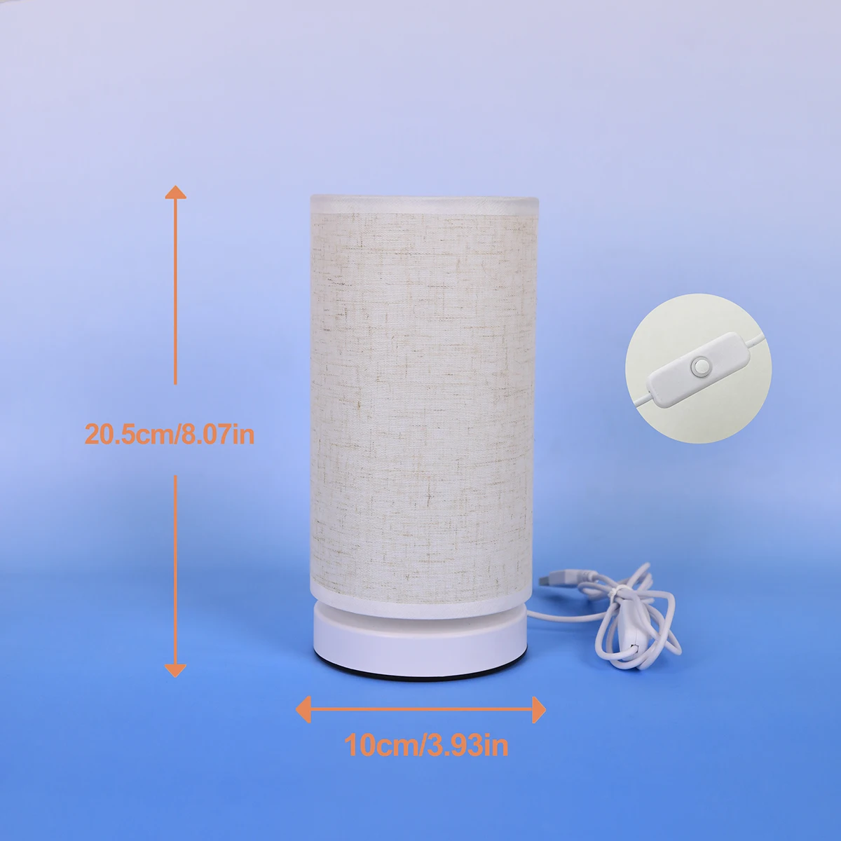 Fabric cylinder desk lamp linen lampshade LED home lighting decoration desk lamp suitable for bedroom lighting