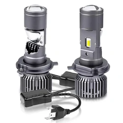 H4 LED Bi-LED Mini Projector Lenses Canbus Headlamp Lens Automobles H4 Bulb 100W Hi/Low Beam Turbo Fan Car Headlight 12V 24V