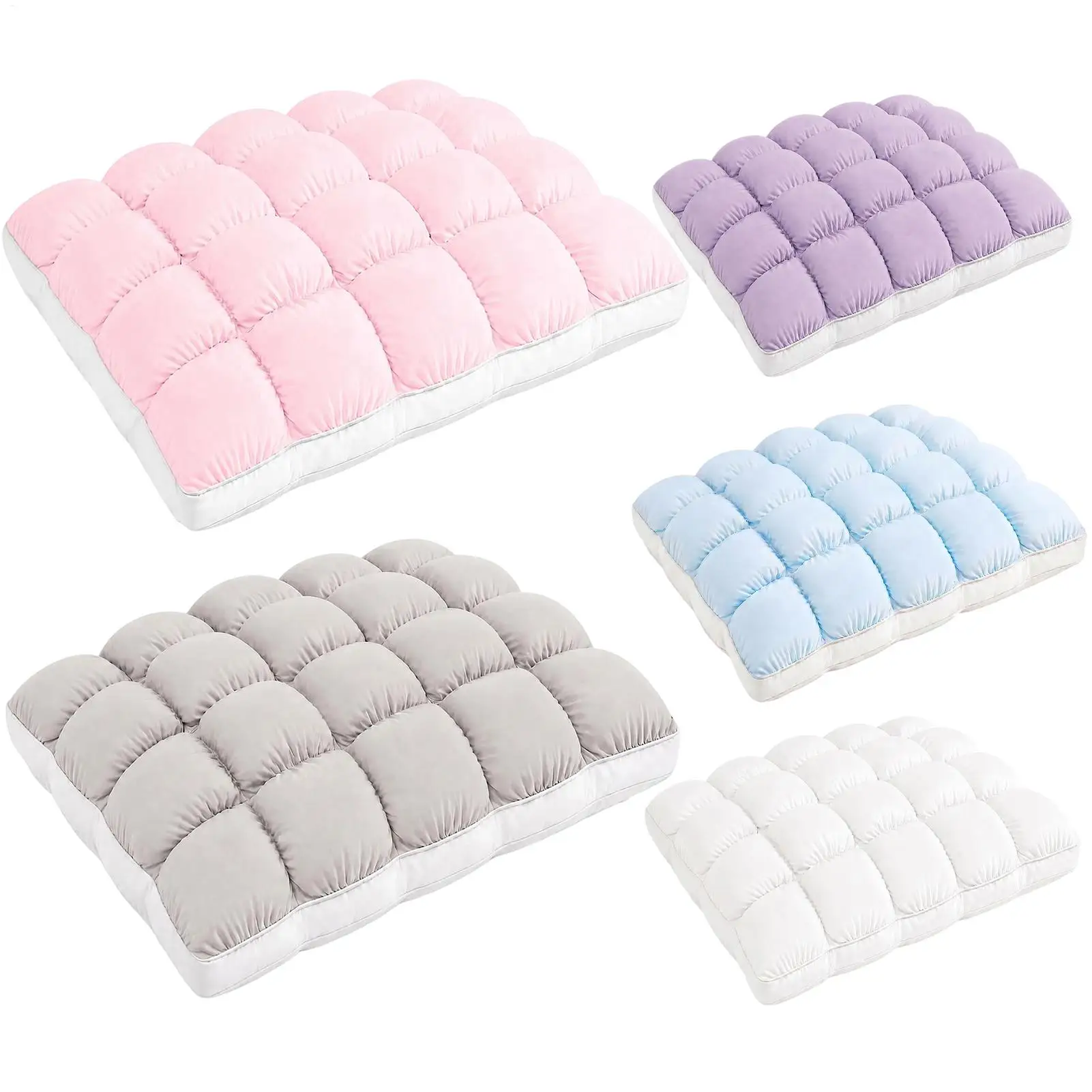 Slow Rebound Quilted Sleep Pillow Skin-friendly Comfortable Quilted Cooling Pillow Breathable Fluffy Cloud Bread Pillow Adult