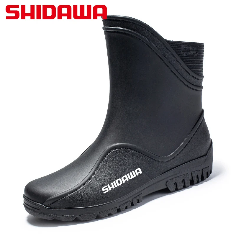 Imagem -05 - Sapato de Pesca Alto Masculino Antiderrapante Impermeável Botas de Chuva Monocromáticas Botas de Borracha de Trabalho Quente Inverno ao ar Livre Verão Moda