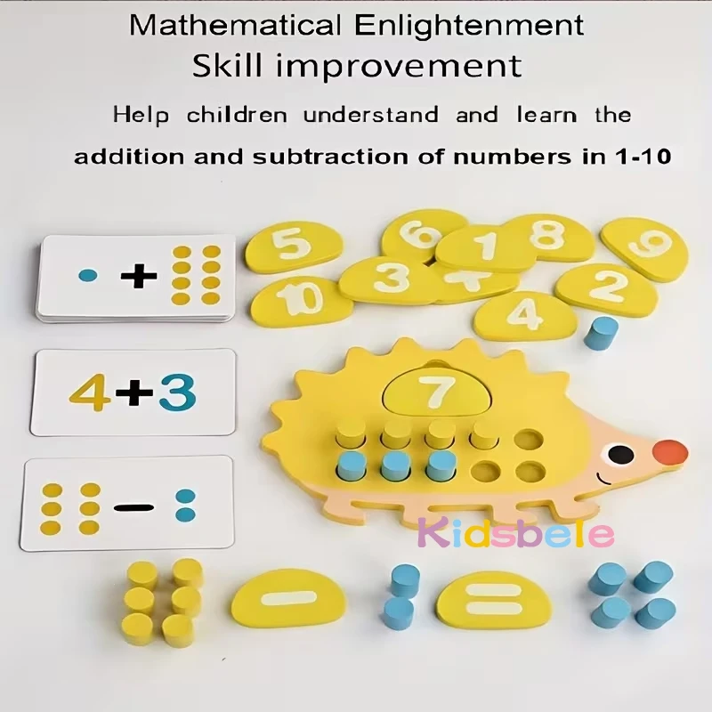 Hedgehog Math Learning Toy, Kids Number Counting and Addition Subtraction Educational Game