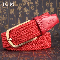 Intrinsic life red Men's and women's red woven canvas belts Jeans unisex Red Belts elastic belt