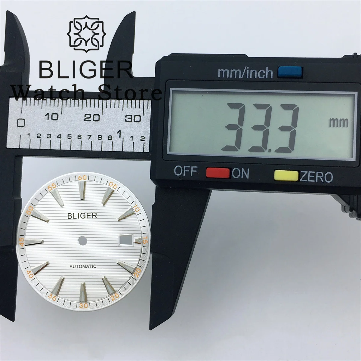 Bliger/ ไม่มีโลโก้/กำหนดโลโก้เองได้33.3มม. หน้าปัดนาฬิกา NH35สีดำสีขาวสีน้ำเงินสีเขียวหน้าปัดสีเขียวส่องสว่างเหมาะกับการเคลื่อนไหวของ NH36 NH35