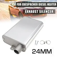 24mm Upgraded Exhaust Muffler Silencer W/Clamps Diesel Parking Heater Aluminum For Eberspacher Diesel Parking Heater