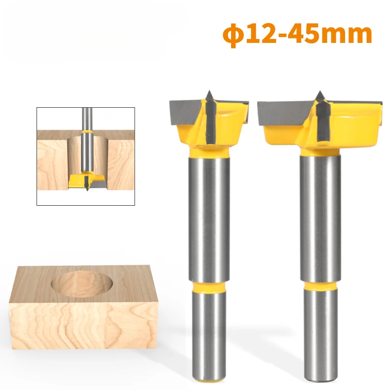 14MM-45MM Forstner Drill Bit Hinge Boring Bits 2 Blade Two Cutter Router Bit Woodworking Milling Cutter For Wood Face Mill