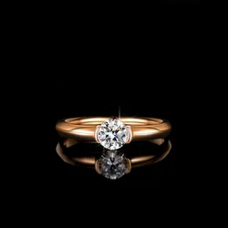18K gold four-claw diamond ring moissanite PT950 platinum high-end fashion 0.5 carat female wedding ring classic