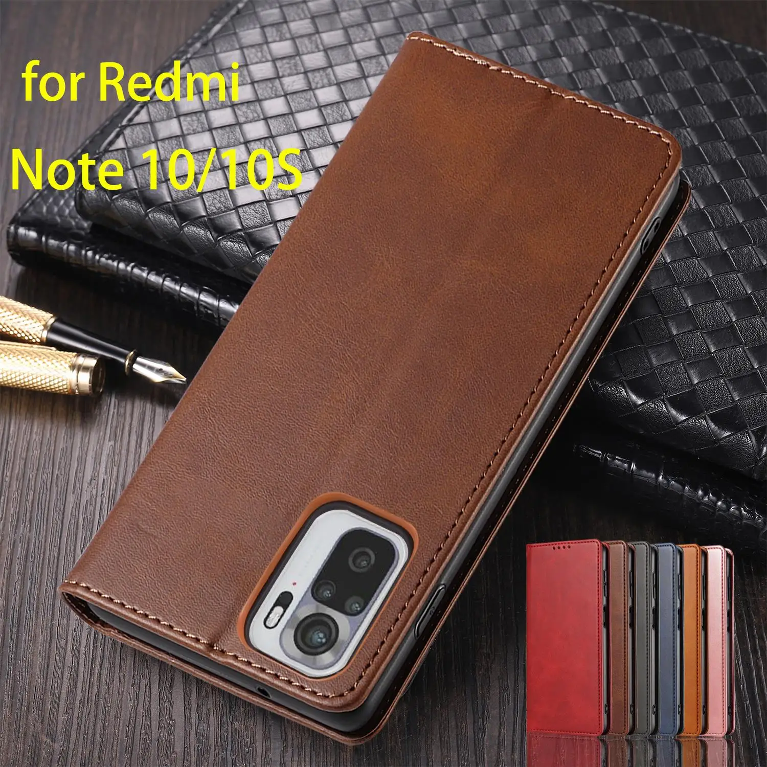 Magnetic Attraction Cover Leather Case for Xiaomi Redmi Note 10 10s 6.43