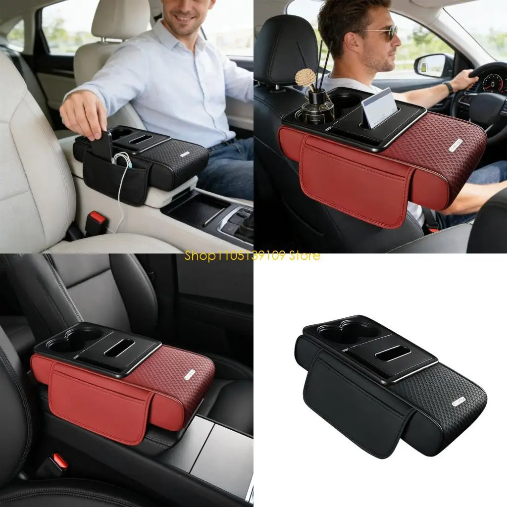 

P5ED Premium Microfiber Leather Car Center Console Cover Touch Quilting for Luxury Comfort