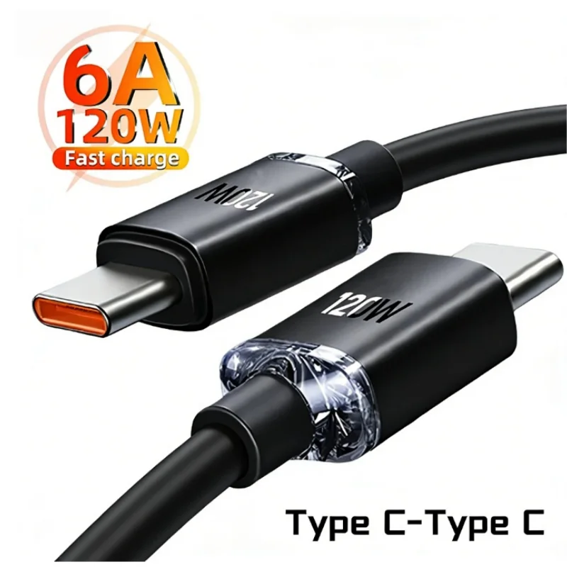 Premium 6A 120W PD Type C Cable Fast Charging High Speed USB-C Data Cord for POCO Xiaomi Samsung iPhone 15 16 17 Series,Big Sale