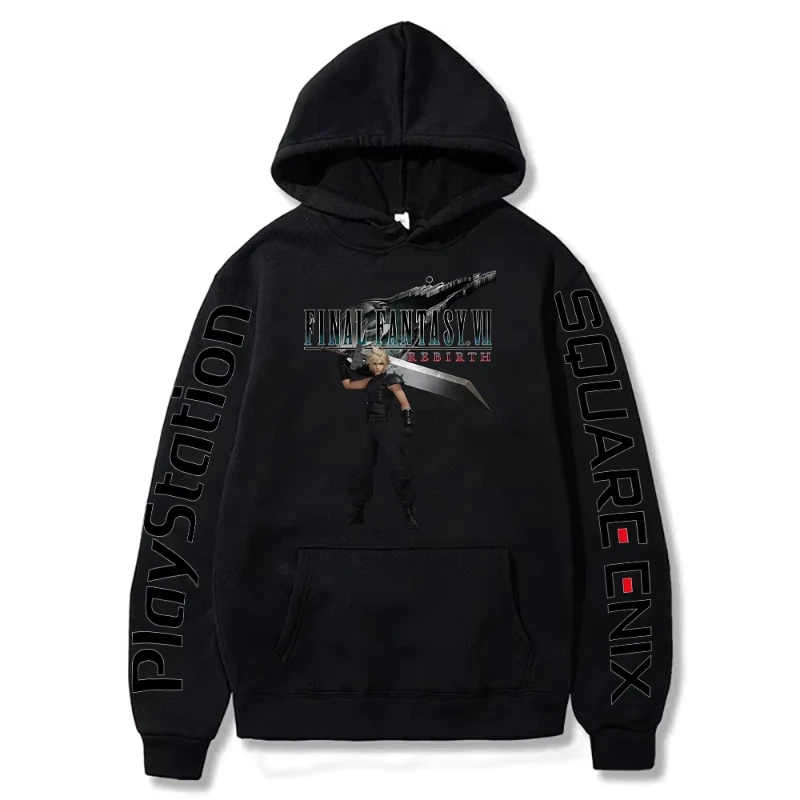Cloud strife buster espada hoodies final fantasia vii renascimento pullovers jogo quente harajuku moletom estético unisex high street