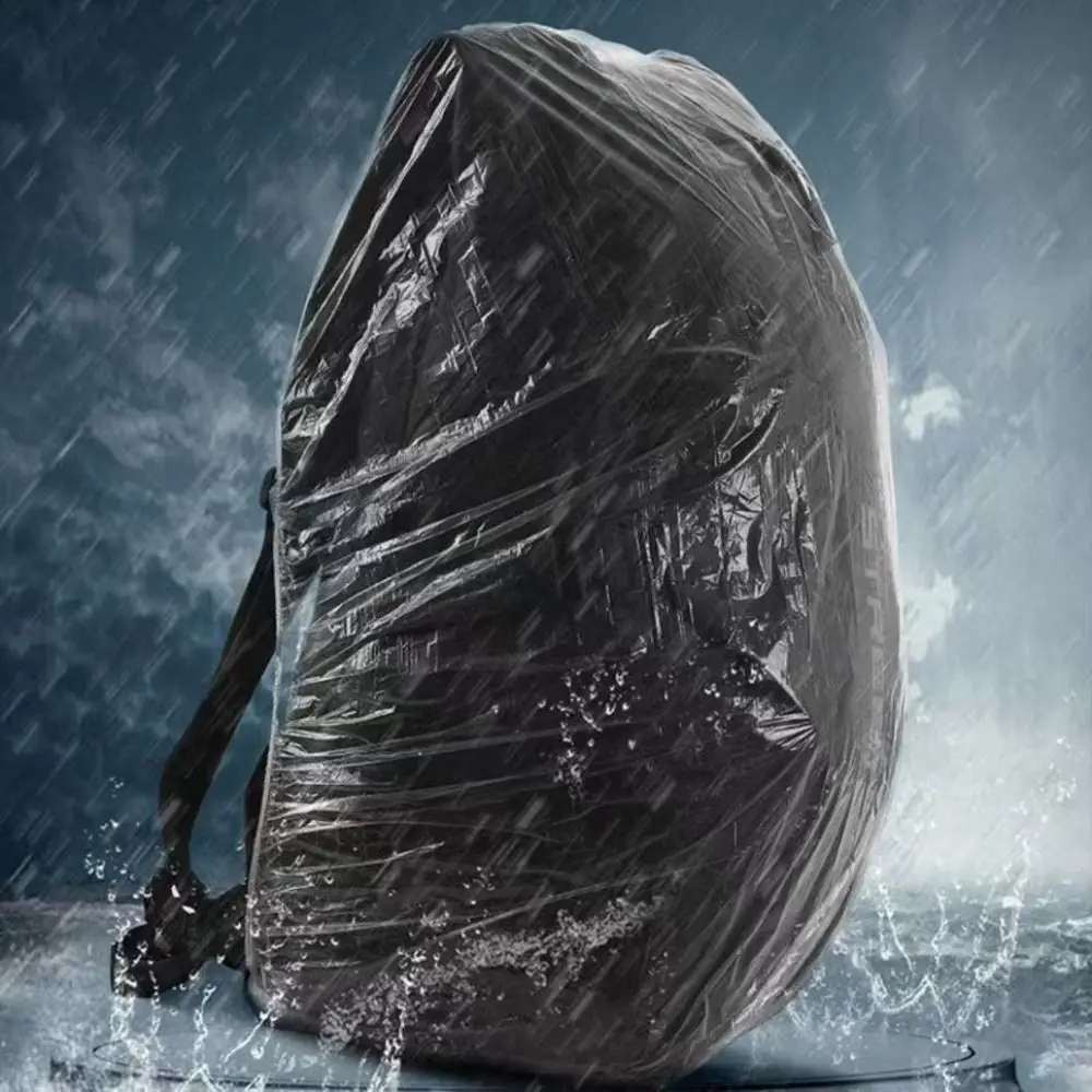 30Pcs Disposable Backpack Rain Cover Dust-proof Foldable Backpack Protective Sleeve Plastic Compact Transparent Backpack Cover