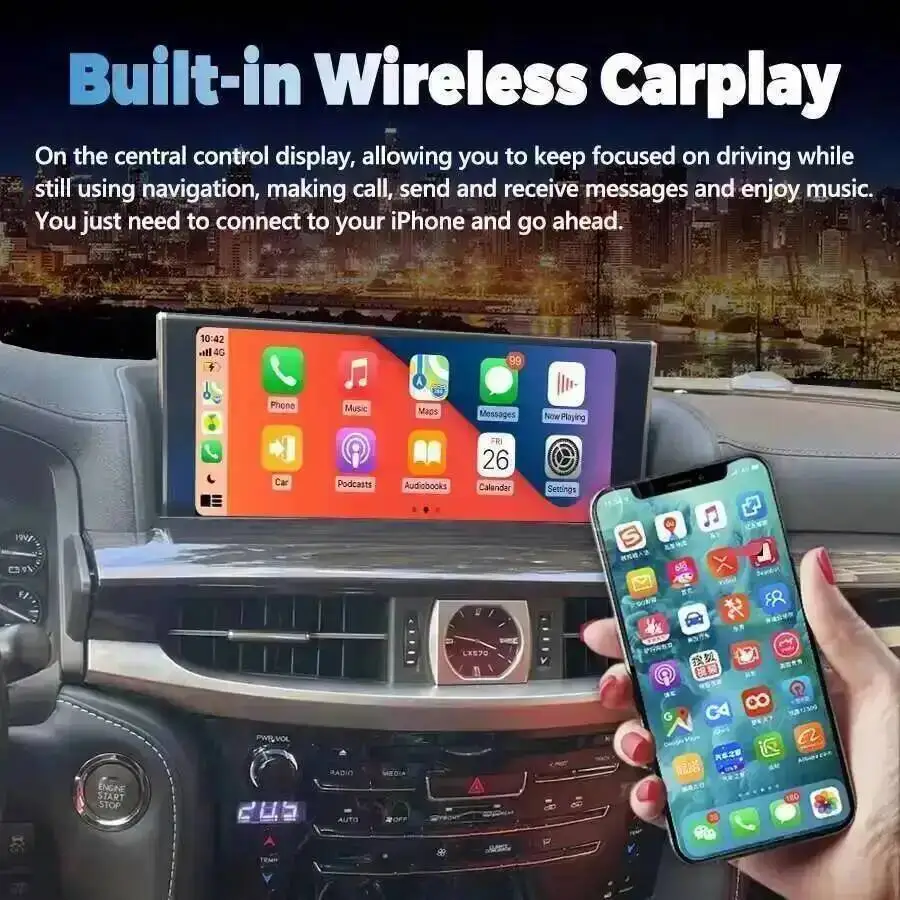 Car Radio 12.3inch For Lexus LX570 2016-2019 Android Auto Wireless Carplay 4G Wifi Upgrade Stereo GPS Multimedia Video Player